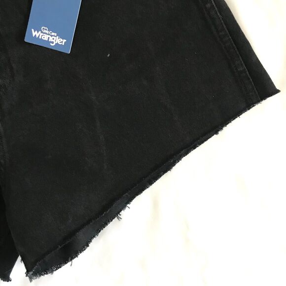 Wrangler Black High Rise Festival Cut Off Fray Denim Jean Shorts Sz 28 NWT - Picture 4 of 12
